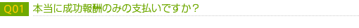 本当に成功報酬のみの支払いですか？